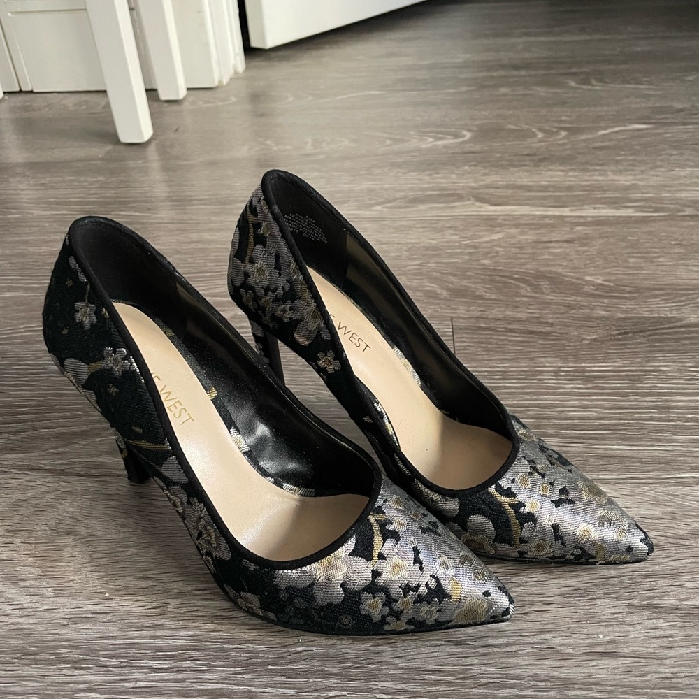 Nine West floral heels